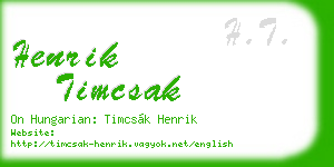 henrik timcsak business card