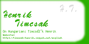 henrik timcsak business card